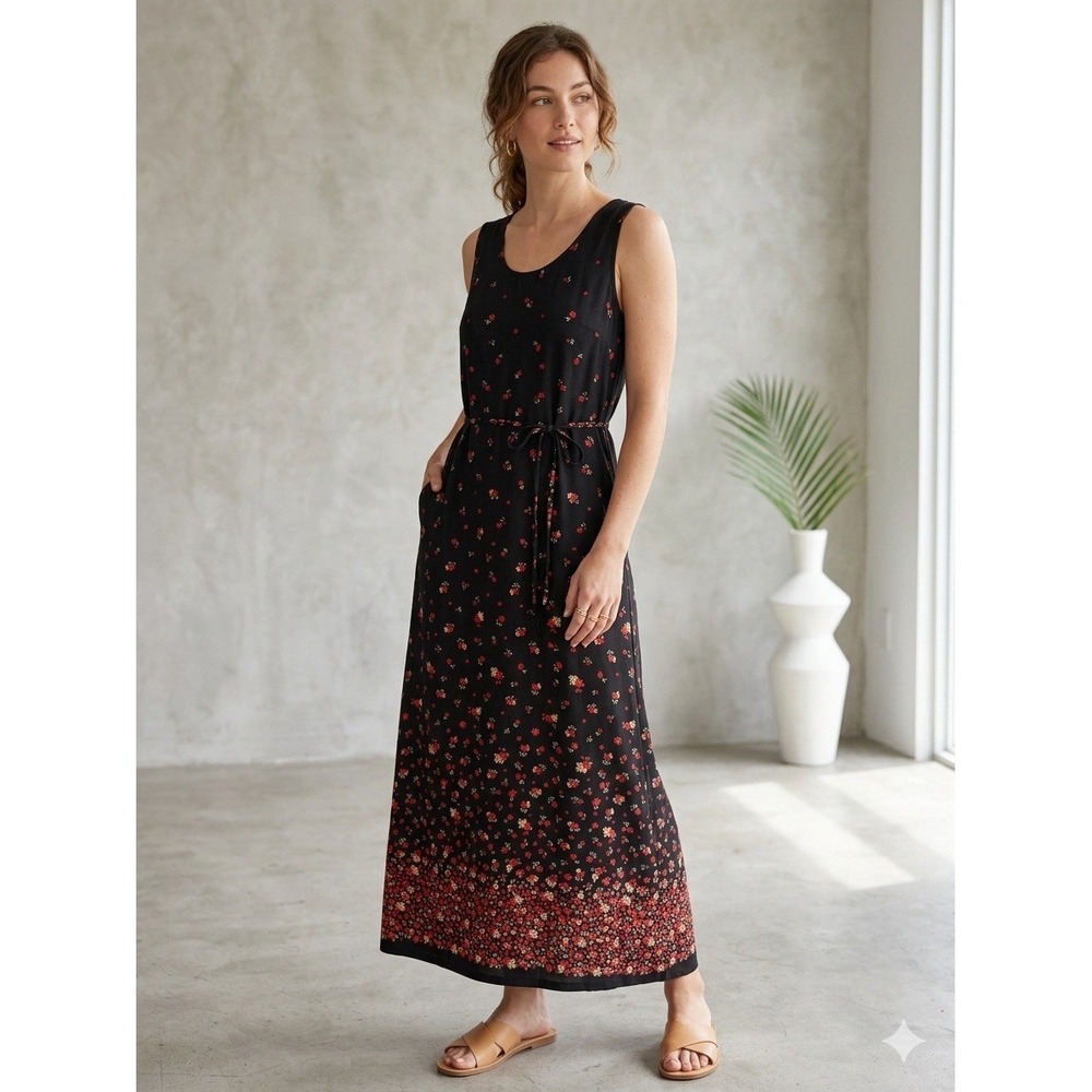 Women's Summer Elegant Floral Midi Dress sleeveless tank-style silhoue 10